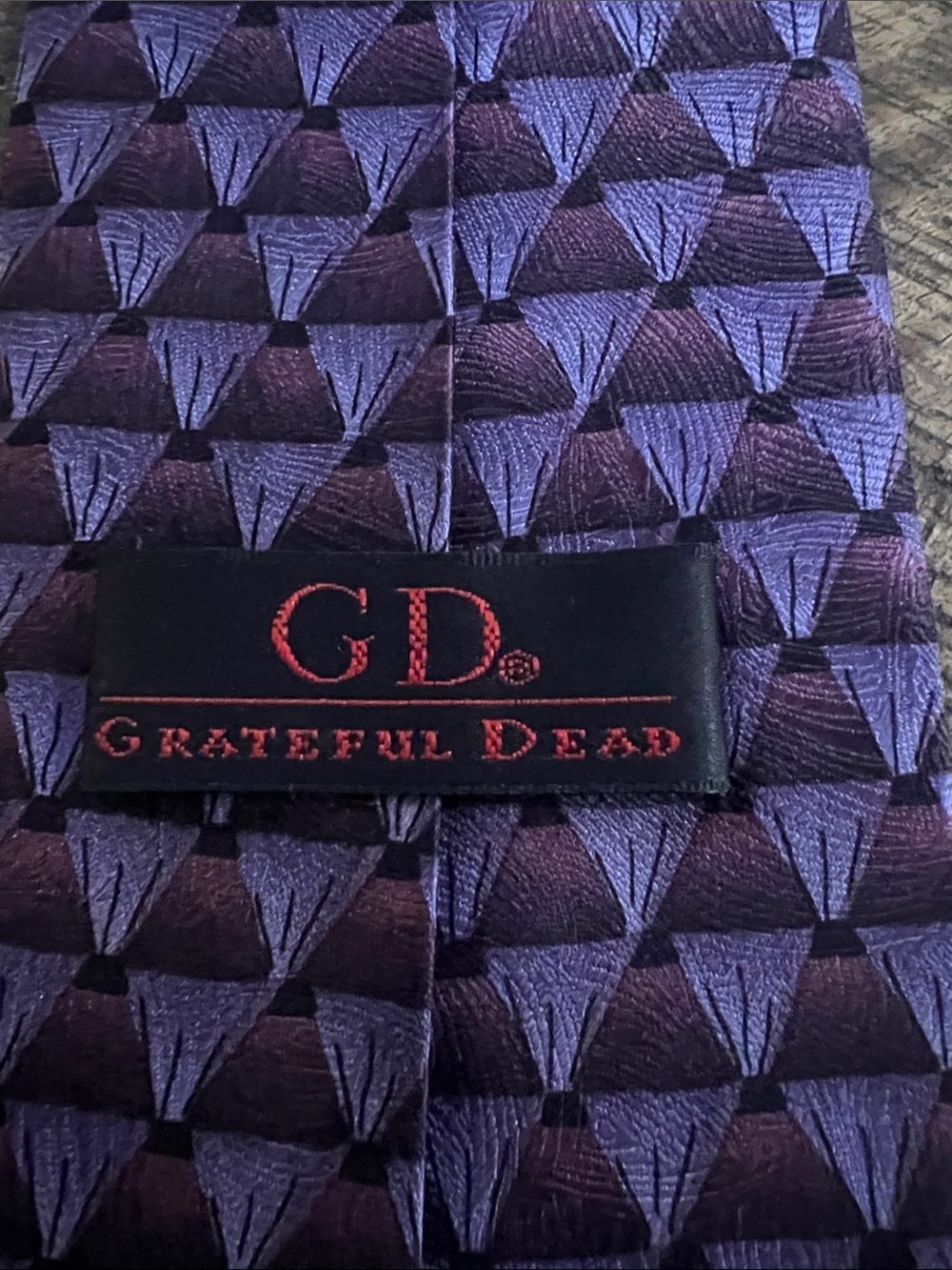 Grateful Dead Purple Geometric Silk Tie - Picture 5 of 5